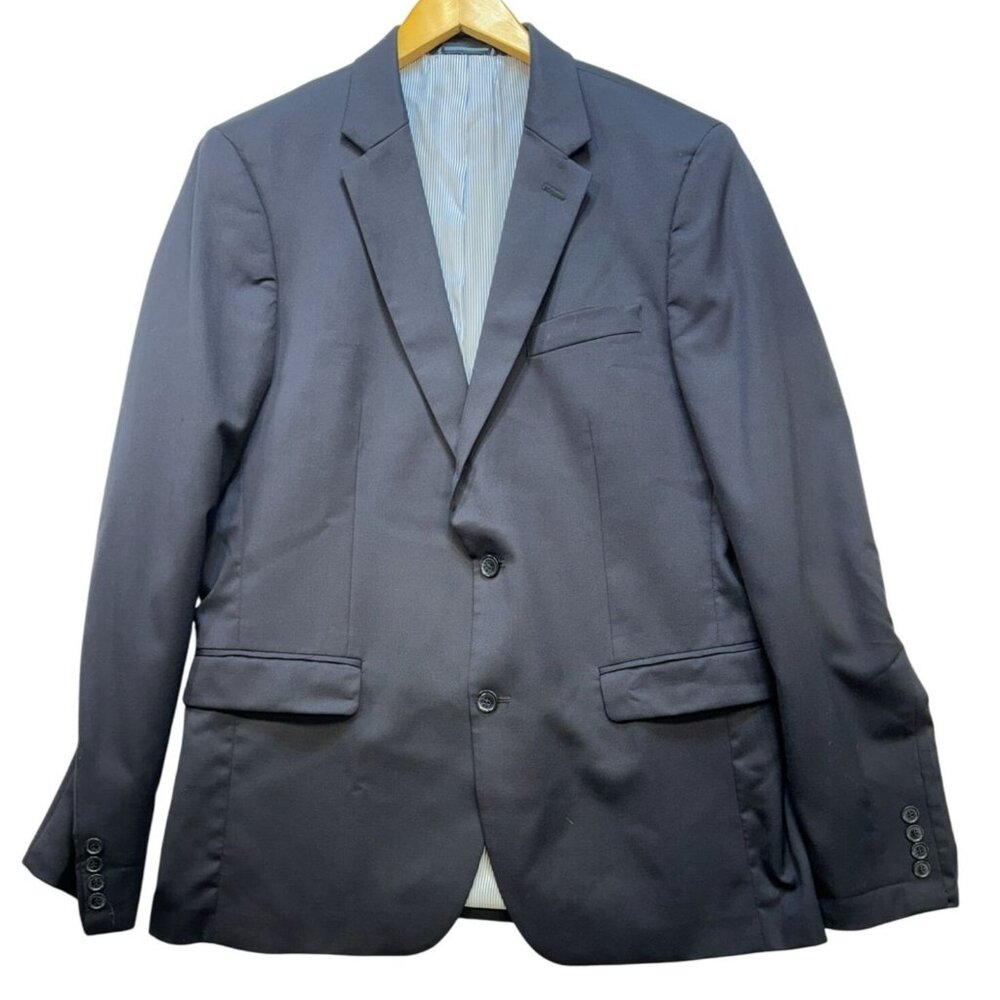 Tommy Hilfiger Mens Wool Suit Jacket 44L X 38W Navy Blue